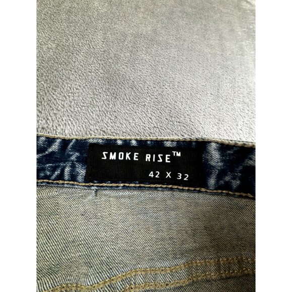 Smoke Rise Distressed Blue Denim Jeans Size 42 X 32 - Picture 3 of 12